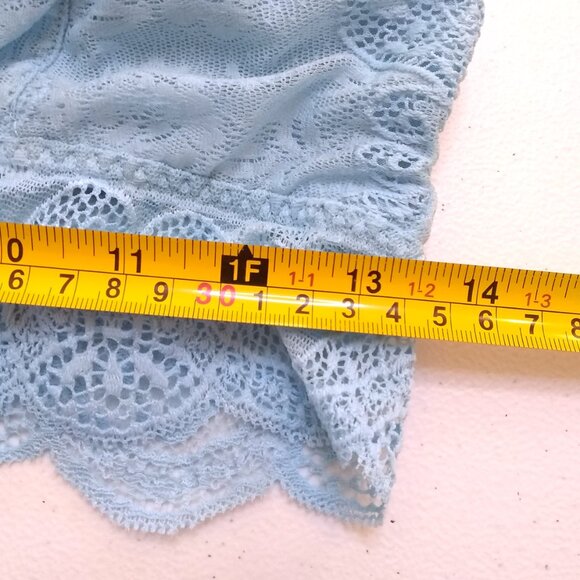 1X Pale Blue Halter Neck Lace Bra + Matched Earrings! Sexy Seductive & Alluring! - Picture 9 of 14